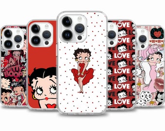 Betty Boop Cartoon Manga étui pour iPhone 15 14 13 12 11 étui pour Samsung S24 S23 FE A14 A54 A34 étui pour Google pixel 7 7A