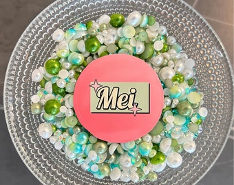 Mix di perle e strass in resina a dorso piatto: abbellimenti artigianali (30 g/sacchetto)