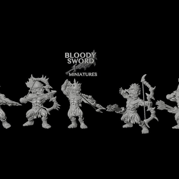 Goblin Archers (5 Poses) | Anime Dungeons | 8K Resolution 3D Print | Strong & Flexible Resin | DnD Fantasy Tabletop RPG Mini Monster