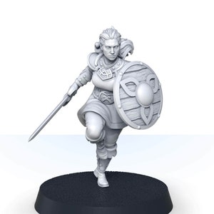 Astrid Maiden of the shield | Signum Workshop | 8K Resolution 3D Print | Durable Resin | DnD Fantasy Female Viking Fighter Tabletop RPG Mini