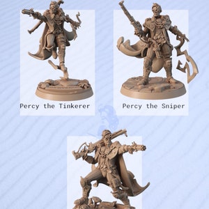 Percy de Rolo da Vox Machina (3 modelos) | Signum Workshop | Impressão 3D de resolução 12K | Resina durável | DnD Critical Role Gunslinger Mini