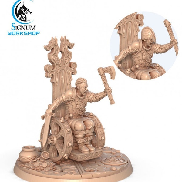 Yngvar Chosen by the God (2 Heads) | Signum Workshop | 8K Resolution 3D Print | Durable Resin | DnD Fantasy Viking Fighter Tabletop RPG Mini