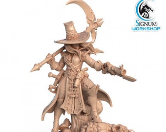 Wilhelmina Hellsing, the Scythe of Retribution | Signum Workshop | 8K Resolution 3D Print | Durable Resin | DnD Fantasy Tabletop RPG Mini