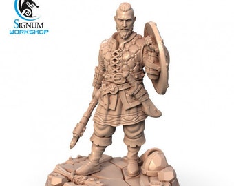 Bjorn, the Bear&#39;s Paw | Signum Workshop | 8K Resolution 3D Print | Durable Resin | DnD Fantasy Human Viking Fighter Tabletop RPG Mini