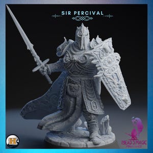 Sir Percival, Human Fighter | Haito | 12K Resolution 3D Print | Strong Resin | DnD Kingdom Death Dark Fantasy Knight Paladin Cleric Mini