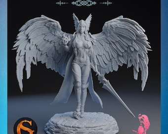 Hrist Odsdottr | SolGood Creations | 12K Auflösung 3D Druck | Starkes Harz | DnD Fantasy Pin-up Walküre Aasimar Kämpfer Paladin TTRPG Mini