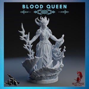 Blood Queen | Rocket Pig Games | 12K Resolution 3D Print | Strong Resin | DnD Dark Fantasy Abyssal Mage Archdevil Sorceress Lich Queen