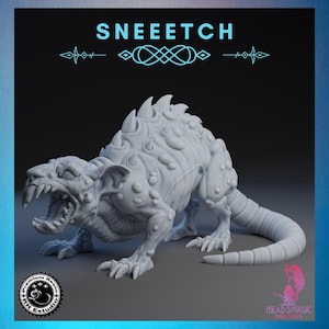 Sneeetch | RNE Studio | Impression 3D en résolution 12K | Résine forte | DnD Fantasy TTRPG Mini monstruosité Ravenloft Roi des rats vermine de la peste