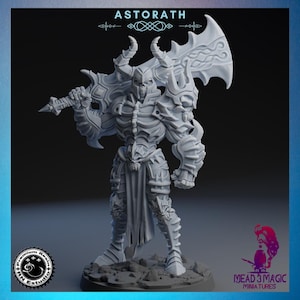 Astorath | RN EStudio | 12K Resolution 3D Print | Strong Resin | DnD Undead Death Knight Demon Warlock Archdevil TTRPG Mini