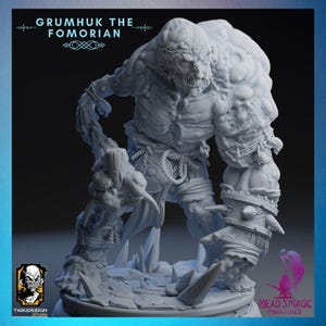 Grumhuk The Fomorian | Txiki Design | 12K Resolution 3D Print | Strong Resin | DnD Dark Fantasy Deformed Giant Troll Boss Monster Mini