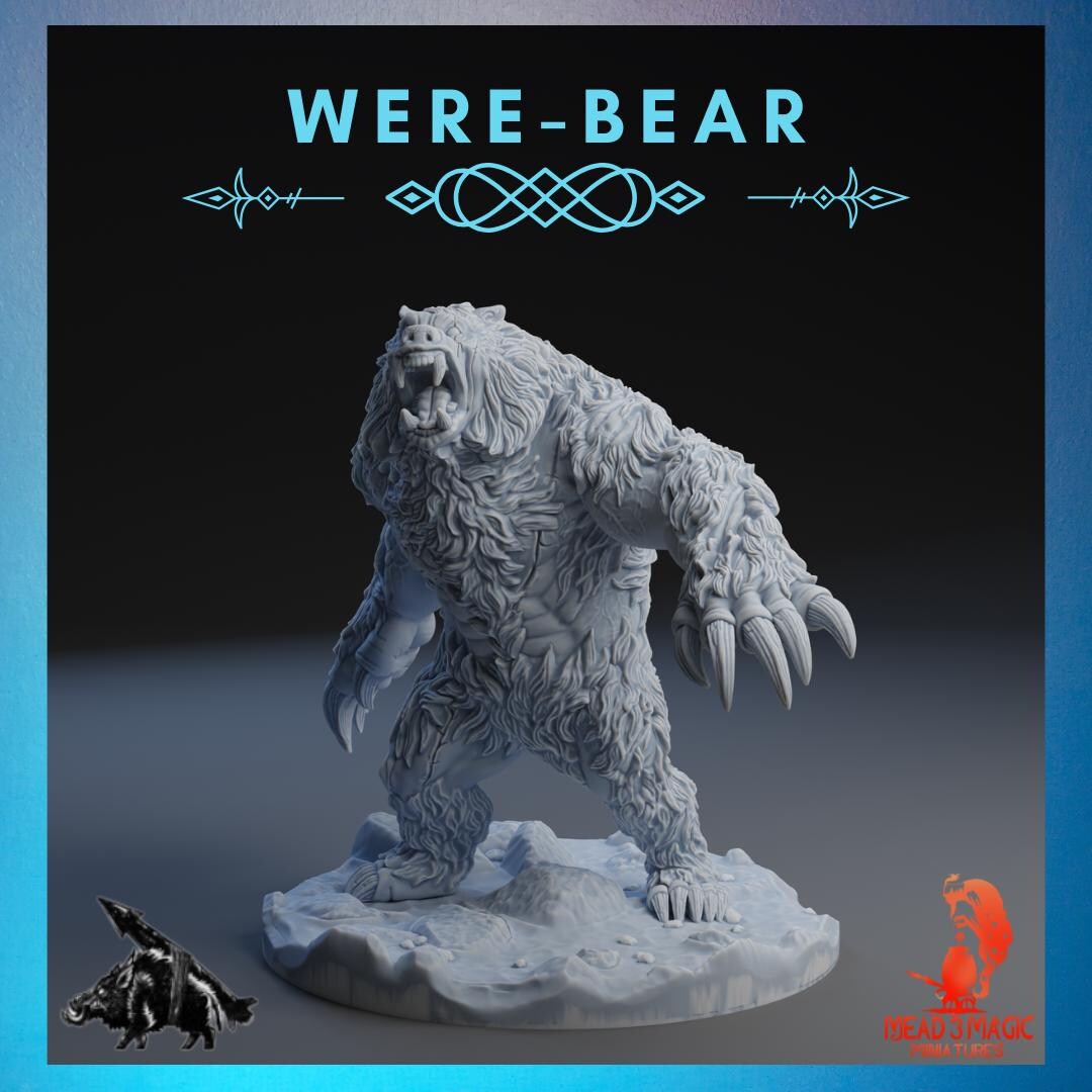 Werebear Buff Were-bear | Rocket Pig Games | 12K Resolution 3D Print | Strong Resin ...