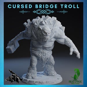 Cursed Bridge Troll | Rocket Pig Games | 12K Resolution 3D Print | Strong Resin | DnD Dark Fantasy Giant Man-Eating Ogre Barbarian Monster