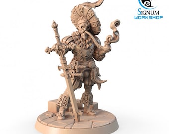 Baron Korff, the Noble Warrior | Signum Workshop | 8K Resolution 3D Print | Durable Resin | DnD Fantasy Mercenary Knight Tabletop RPG Mini