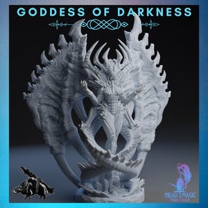 Goddess of Darkness | Rocket Pig Games | 12K Resolution 3D Print | Strong Resin | DnD Fantasy Female Archdevil Succubus Demon Queen