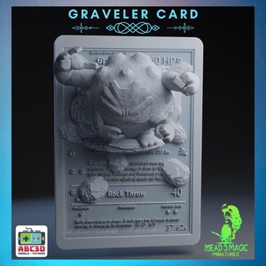 Rocker - 3D Pokemon Karte | ABC3D Modelle | 12K Auflösung 3D Druck | Starkes Harz | Pop Up 3D TKG Sammler Magnet Display Decor Gen 1