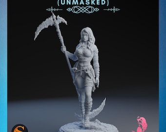 Dekaatrix, Demaskierte | SolGood Creations | 12K Auflösung 3D Druck | Starkes Harz | DnD Fantasy Pinup Henker Paladin TTRPG Mini