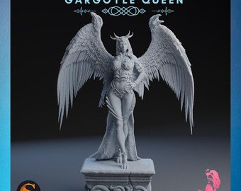 Domina Monstrua | SolGood Creations | 12K Auflösung 3D Druck | Starkes Harz | DnD Fantasy Pin-up Gargoyle Königin Hexenmeister Zauberin TTRPG Mini