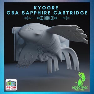 Kyogre - 3D Pokemon Karte | ABC3D Modelle | 12K Auflösung 3D Druck | Starkes Harz | Pop Up 3D TKG Sammelkartusche GBA Pokemon Sapphire