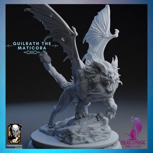 Quilrath The Maticora | Txiki Design | 12K Resolution 3D Print | Strong Resin | DnD Fantasy Manticore Creature Monster Scorpion Lion Mini