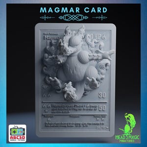 Magmar - 3D Pokemon Karte | ABC3D Modelle | 12K Auflösung 3D Druck | Starkes Harz | Pop Up 3D TKG Sammler Magnet Display Decor Gen 1