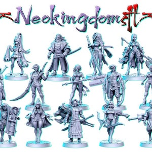 Komplettes Neokingdoms vol. 1 Set (14 Modelle) | RN Estudio | 8K Auflösung 3D Druck | Starkes & Flexibles Harz | DnD Fantasy Tabletop RPG Mini