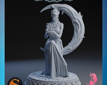 Mirjam | SolGood Creations | 12K Auflösung 3D Druck | Starkes Harz | DnD Fantasy Pin-up Dschinn Kleriker Magierin TTRPG Mini Fantastische Ladies