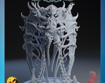 Rakid | Draco Ateliers | 12K Auflösung 3D Druck | Starkes Harz | DnD Dark Fantasy Soulslike Chained Demon Priestess Erzdevil TTRPG Mini