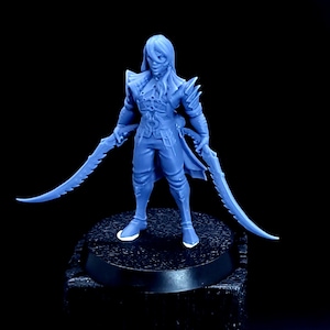Vampire/Dhampir Fighter | RN Estudio | Neokingdom vol. 2 | 8K Resolution 3D Print | Strong & Flexible Resin | DnD Fantasy Tabletop RPG Mini