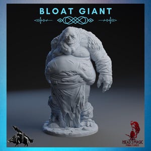 Bloat Giant | Rocket Pig Games | 12K Resolution 3D Print | Strong Resin | DnD Dark Fantasy Hill Giant Barbarian Gluttonous Ogre Monster