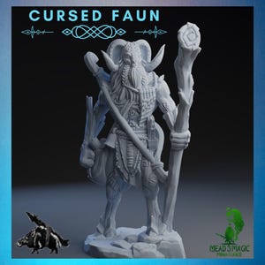 Verfluchter Faun | Raketen Schwein Spiele | 12K Auflösung 3D Druck | Starkes Harz | D&D Dark Fantasy Feywild Erzfey Druide Hexenmeister Fey Satyr Kleriker