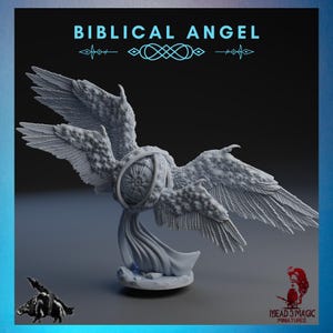 Biblical Angel | Rocket Pig Games | 12K Resolution 3D Print | Strong Resin | DnD Fantasy Seraphim Angel Celestial Ophanim