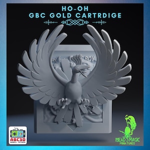 Ho-oh - 3D Pokemon Karte | ABC3D Modelle | 12K Auflösung 3D Druck | Starkes Harz | Pop Up 3D TKG Sammelkartusche GBC Pokemon Gold