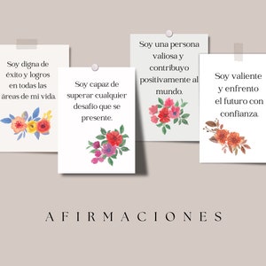 Spanish Affirmation Cards Printable, Cartas de Afirmaciones, Printable Affirmation Cards, Motivational Affirmation Cards Printable
