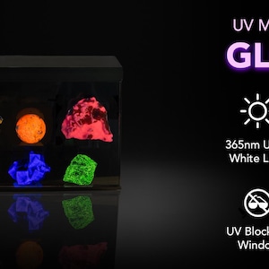 365nm UV GloBox® Fluorescent Mineral Display Case | UV Mineral Display | Yooperlite Display | UV Reactive Display image 2