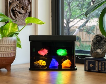365nm UV GloBox® Mini Fluorescent Mineral Display | UV Mineral Display | Yooperlite Display | UV Reactive Display