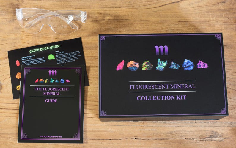 Fluorescent Magic Rocks Fluorescent Mineral Collection Kit - 6 Piece - Etsy