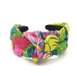 Tropical Leaf Headband, Hawaiian Topknotted Padded Headband, Headband for Little Girls, Palm Leaf Headband for Women, Gift for Her