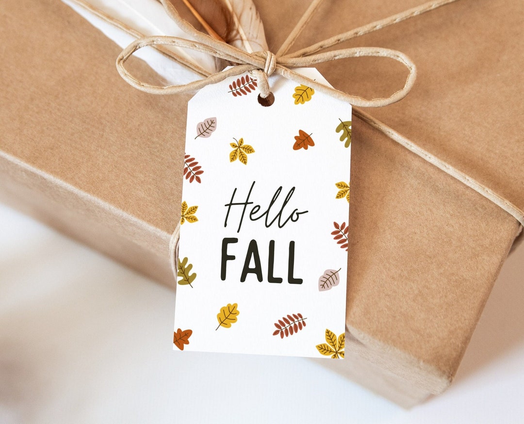 Hello Fall Gift Tag Template Happy Fall Gift Tag Fall Treat Etsy