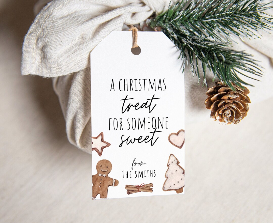 Christmas Cookie Gift Tag Template Editable Christmas Gift Tag ...