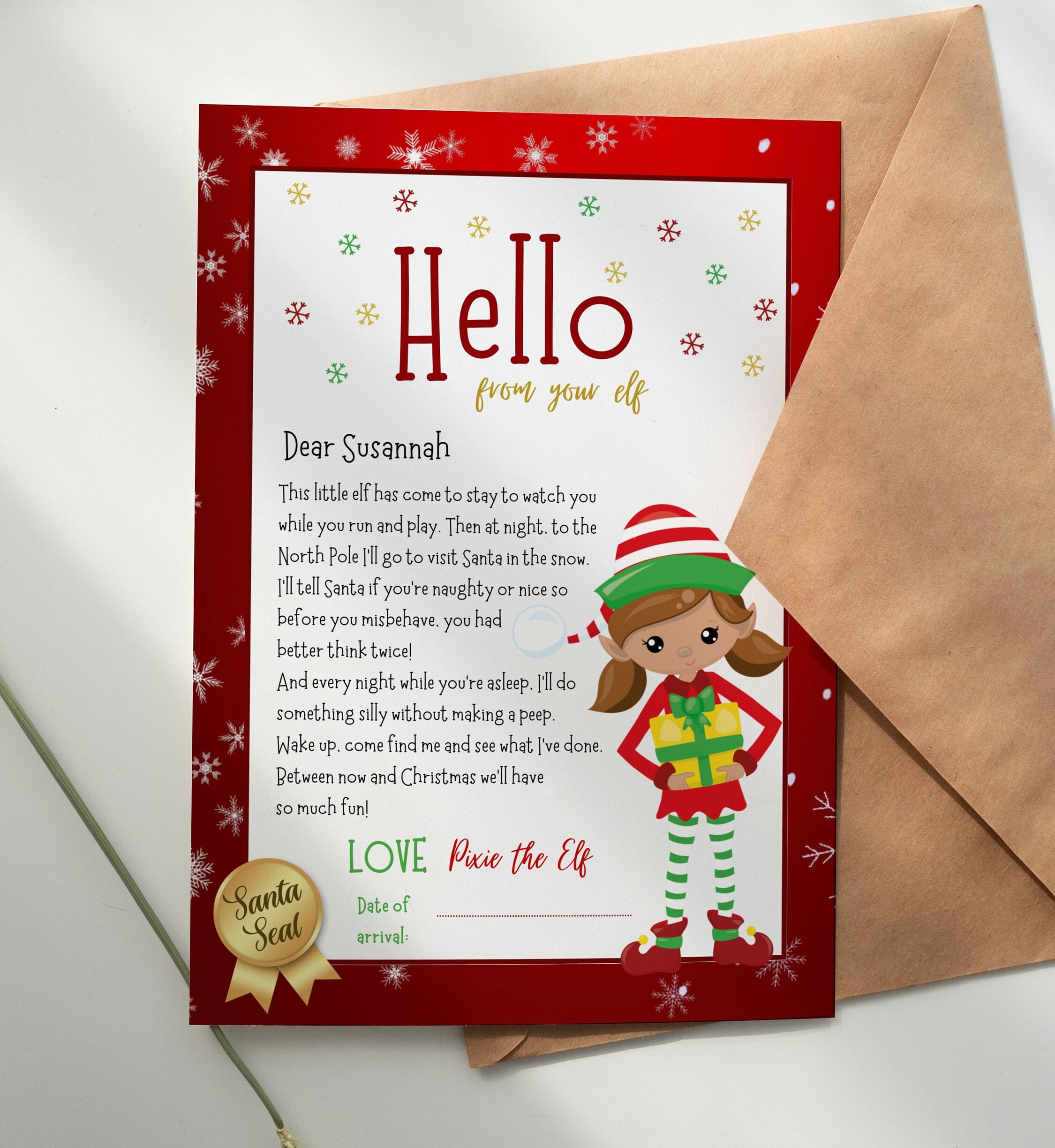 Editable Elf Arrival Letter Template Printable Christmas Elf Letter Editable Elf Arrival Letter Template Printable Christmas Elf Letter