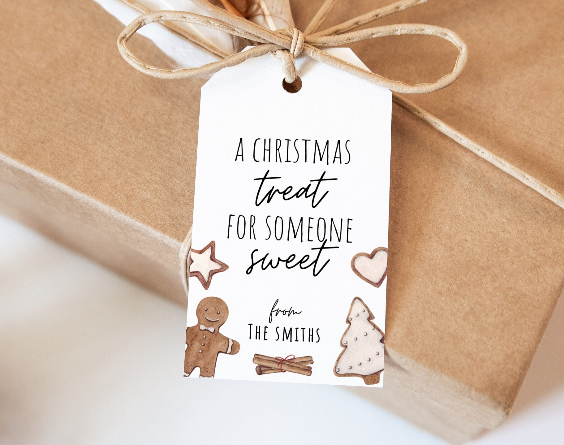 Christmas Cookie Gift Tag Template Editable Christmas Gift Tag ...