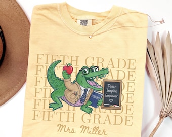 Fifth Grade Teacher Comfort Colors Shirt, 5th Grade Teacher Shirt, 5th Grade Team T-Shirt, Fifth Grade TShirt, Elementary Teacher Crew Shirt