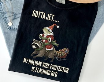Christmas Frog Vibes Are Off Comfort Colors Shirt, Vintage Frog Tshirt, Funny Retro Shirt, Graphic Tee, Funny Unisex Aesthetic Tshirt