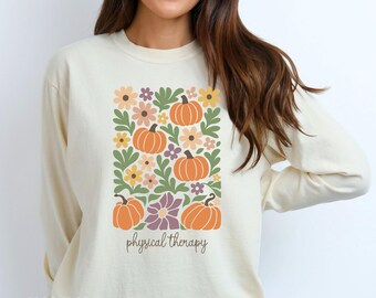 Physical Therapy Autumn Comfort Colors Shirt, Gift for PT, Physical Therapist Fall, PT Appreciation Gift, DPT Grad Gift, Rehab Team Shirt