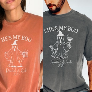 Couples Halloween Wedding Matching Comfort Colors Shirt, Funny Matching Halloween Tees for Adults,Halloween Party Costume Shirts