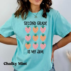 Second Grade Teacher Comfort Colors® Shirt, 2nd Grade Is My Jam Teacher Shirt, Second Grade Teacher T-Shirt, Elementary Teacher Crew Tee