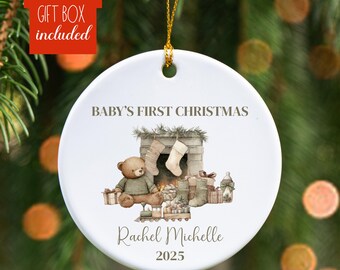 Baby Ornament, Personalized Baby’s First Christmas Ornament, Custom Baby Name Keepsake, Baby 1st Ornament, 2026 Christmas Ornament