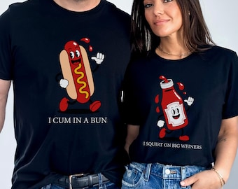 Couples Inappropriate Shirt, Rude Dirty T-Shirts for Couples, Vulgar Unhinged Shirts, Embarrassing Cringe Raunchy Couple