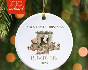 Baby Ornament, Personalized Baby’s First Christmas Ornament, Custom Baby Name Keepsake, Baby 1st Ornament, 2026 Christmas Ornament