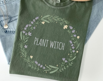 Plant Witch Shirt, Cottagecore Witch Shirt,Herbal Witch Aesthetic Tee,Botanical Witch Shirt,Nature Witch Shirt,Cottagecore Green Witch Shirt
